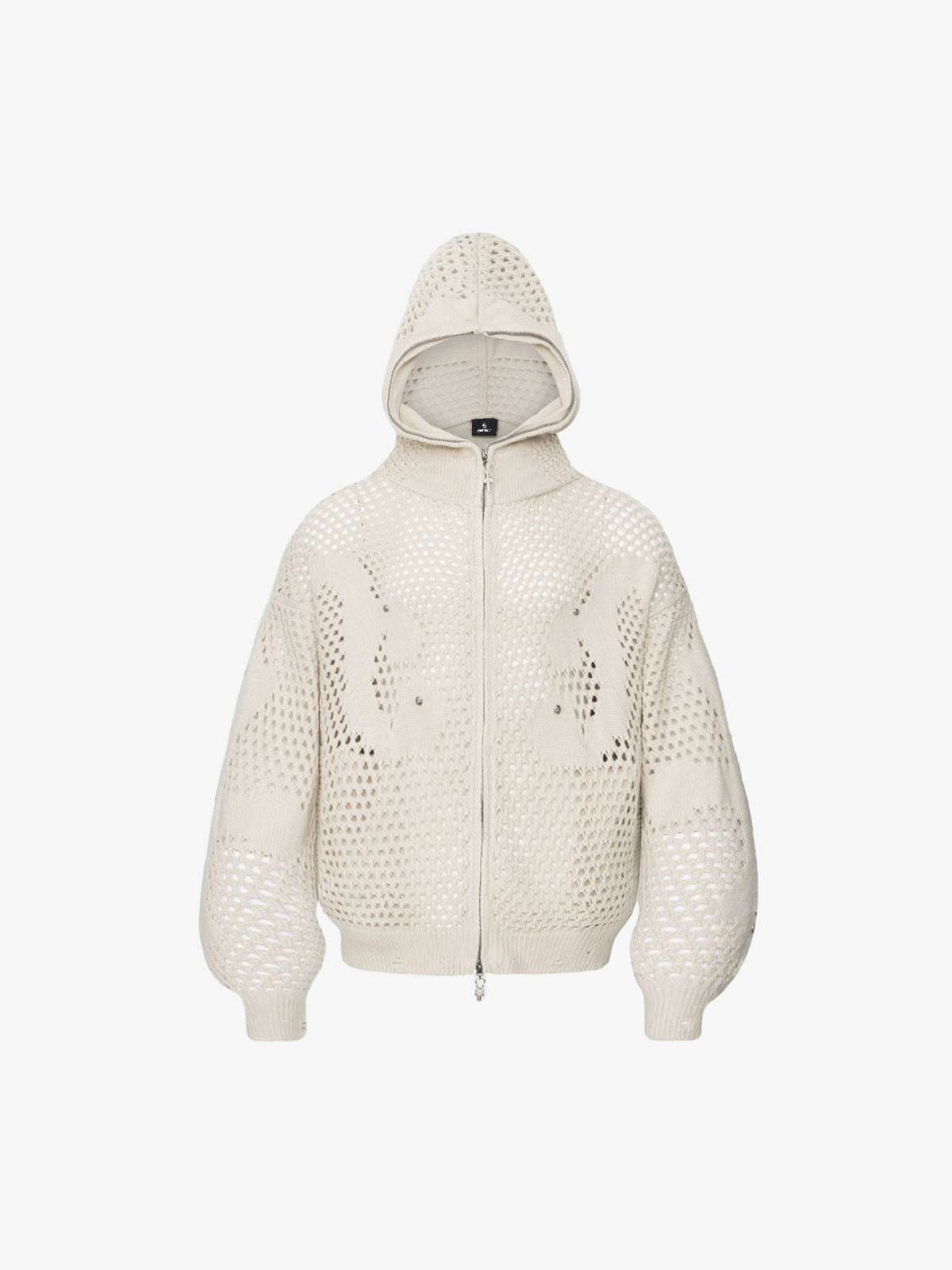 Openwork Knit Cardigan With V-Neck