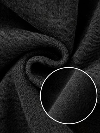 Full-Zip Fleece Hoodie Black Loose Fit