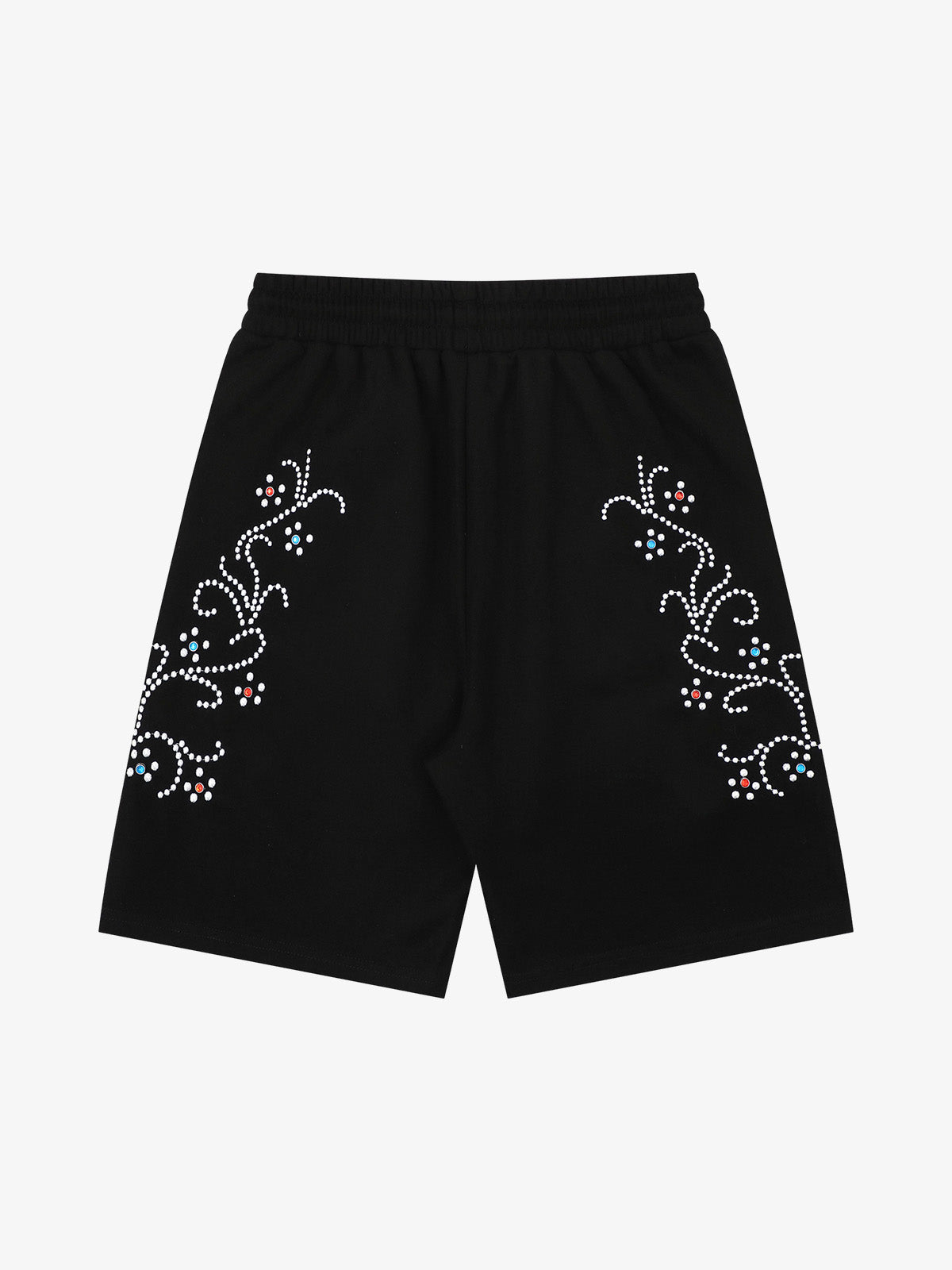 Revelse™  Rhinestone Graphic Jersey Knit Shorts