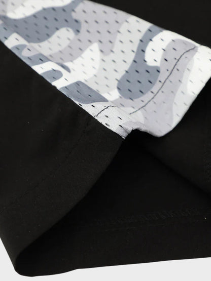 Revelse™ Cotton Blend Camo Panel Football Mesh Tee