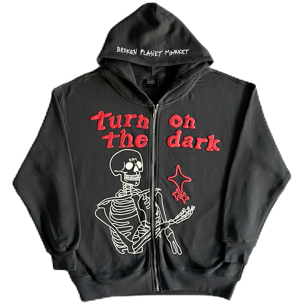 Broken Planet Hoodie with Dark Graphic Design