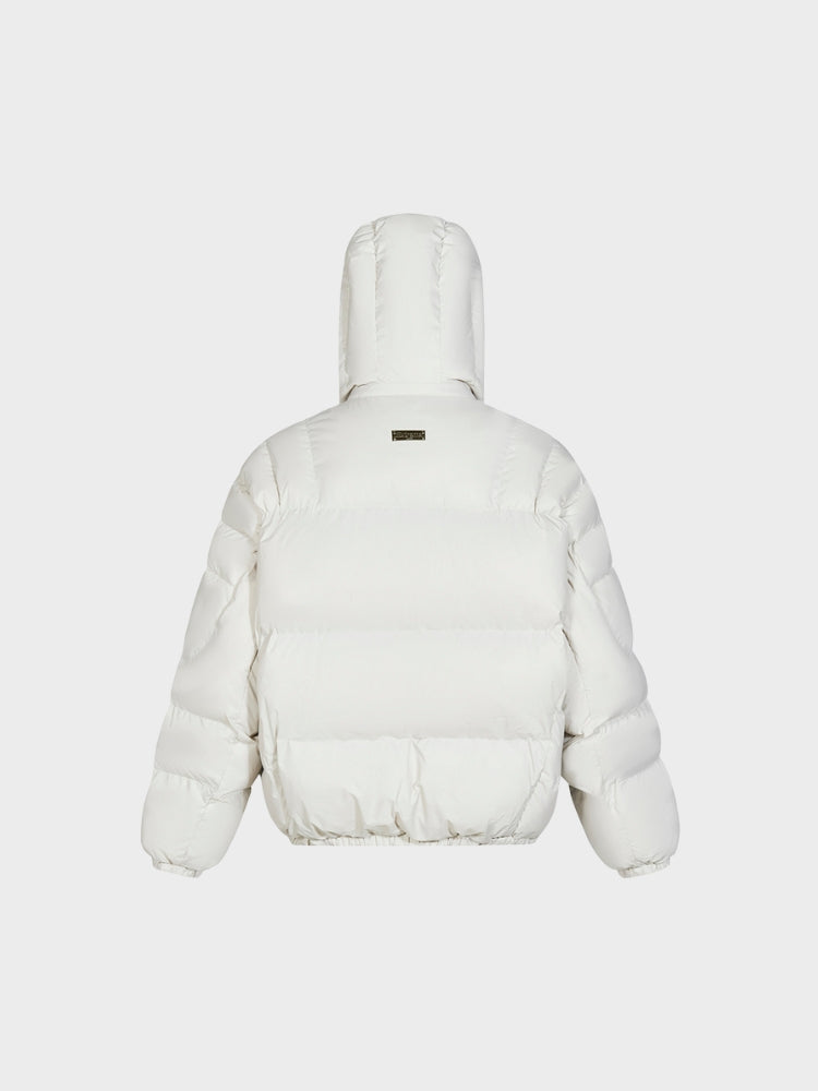 Puffer Jacket Quilted Stand Collar With Removable Hood