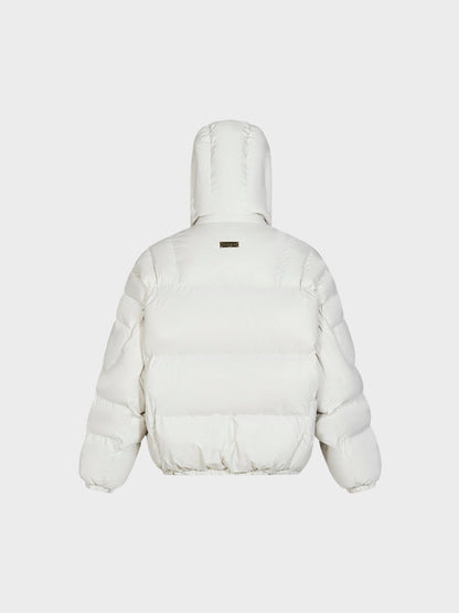 Puffer Jacket Quilted Stand Collar With Removable Hood