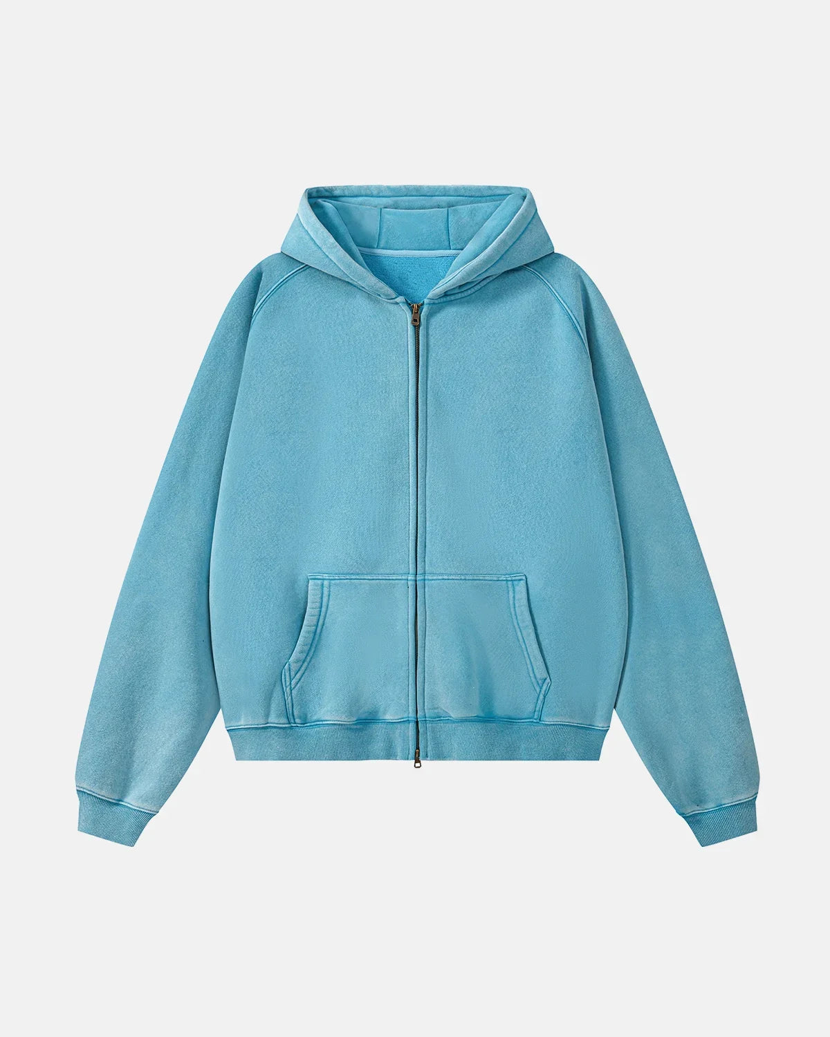 Washed Boxy Hoodie With Raglan Sleeves