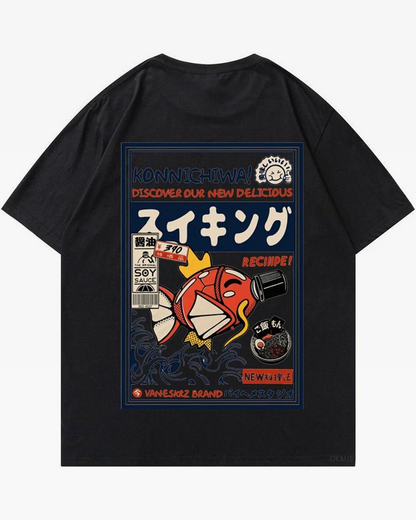 Oversized Japanese Graphic Cotton Shirt