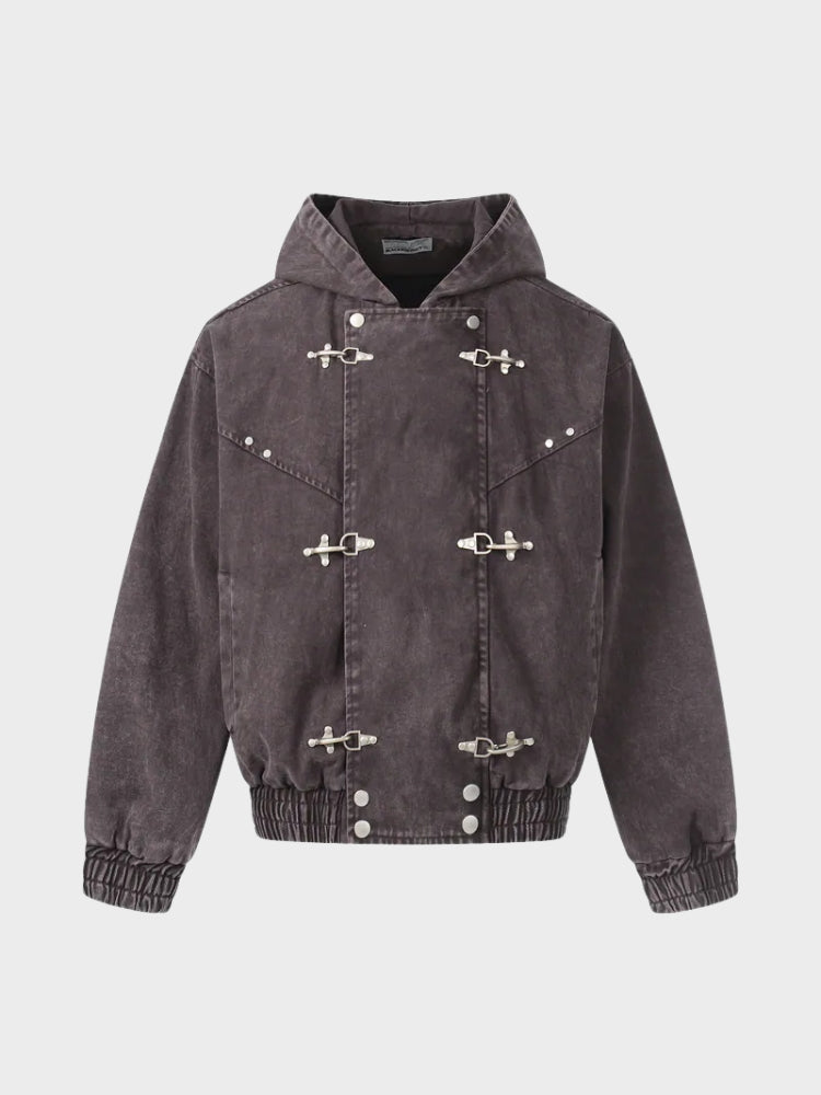 Cotton Denim Toggle Jacket