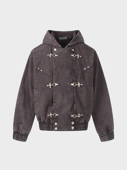 Cotton Denim Toggle Jacket