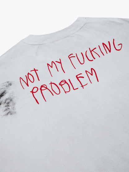 Grunge Slogan Print Distressed Raw Hem Sleeveless T-Shirt