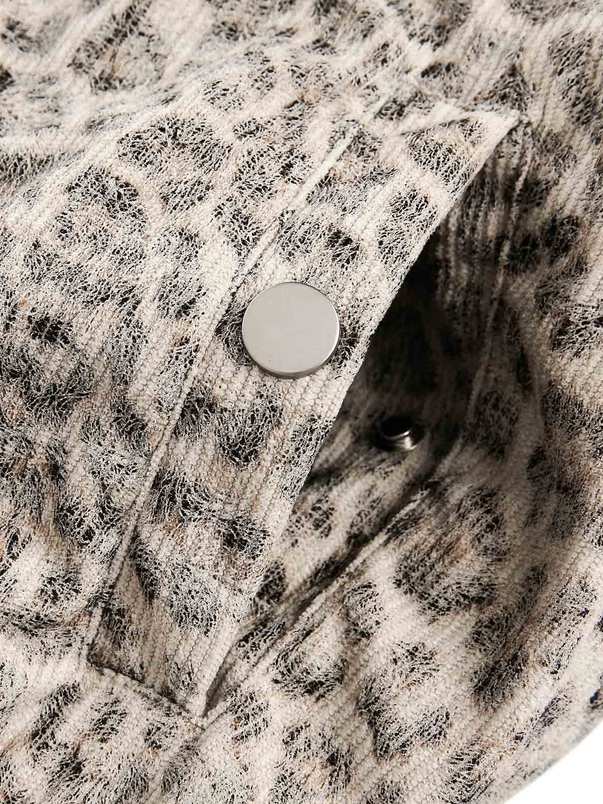 Cheetah Print Hooded Jacket with Faux Mink Fur Trim