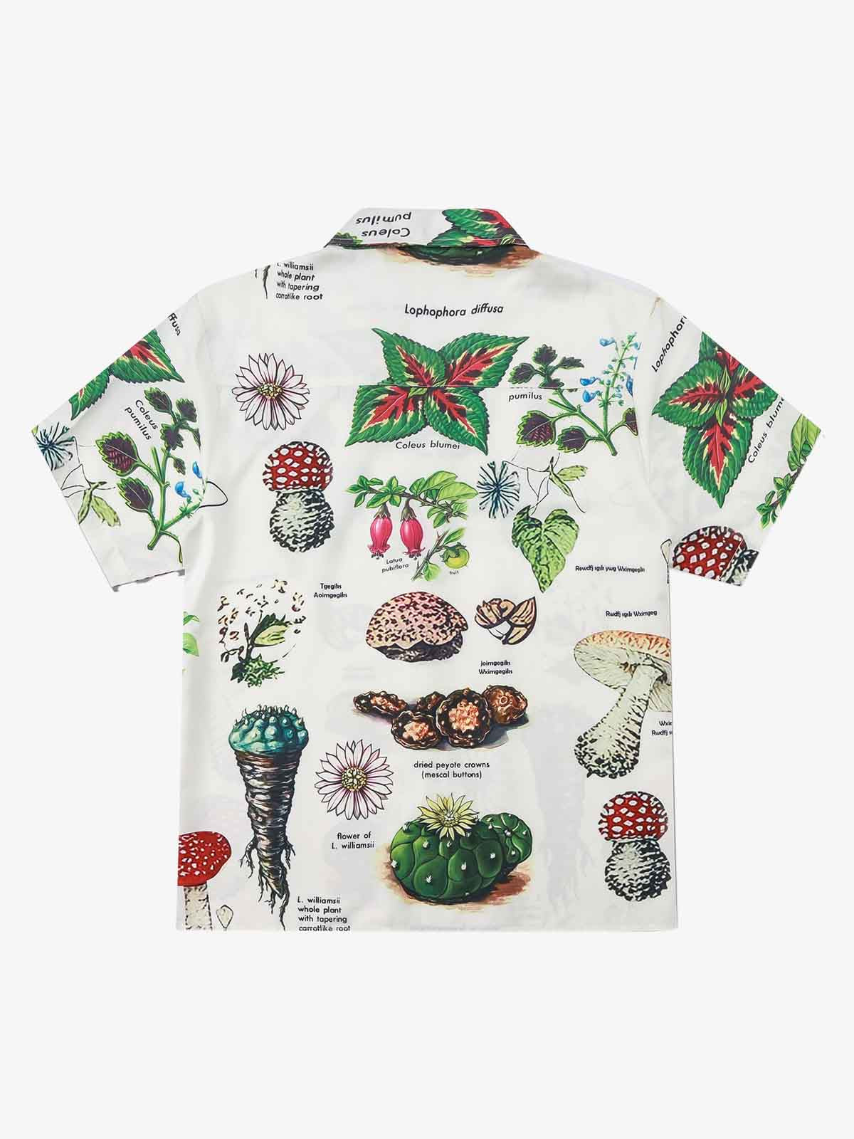 Revelse™  Cotton Blend Camp Collar Boxy Shirt Botanical Print