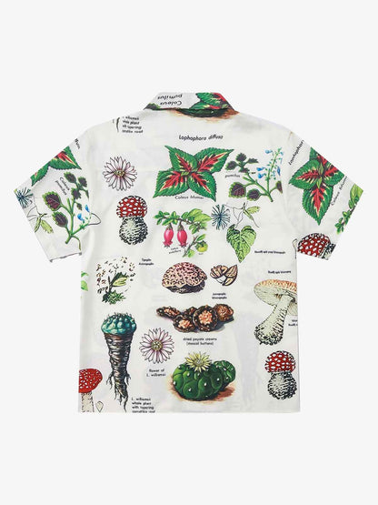 Revelse™  Cotton Blend Camp Collar Boxy Shirt Botanical Print