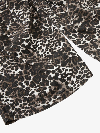 Leopard Print Wide Leg Cargo Pants