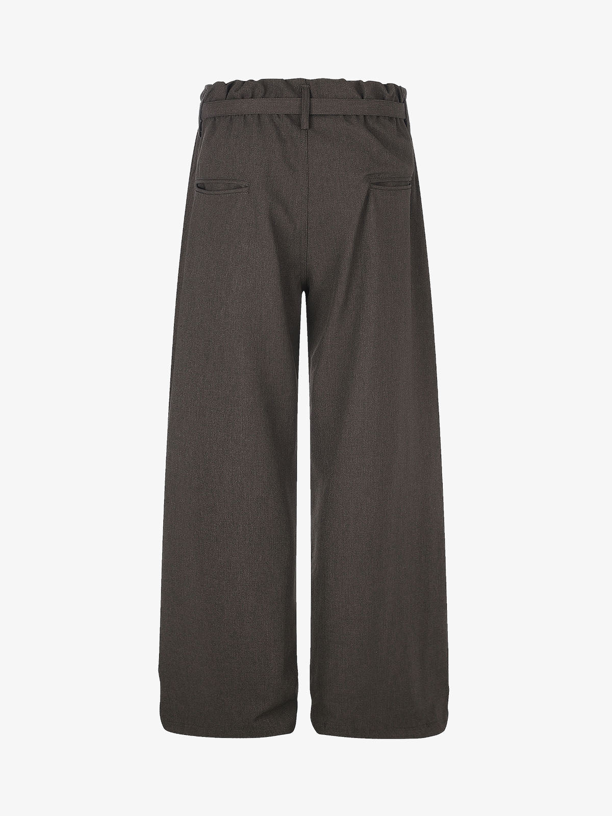 Side view of wide-leg printed trousers