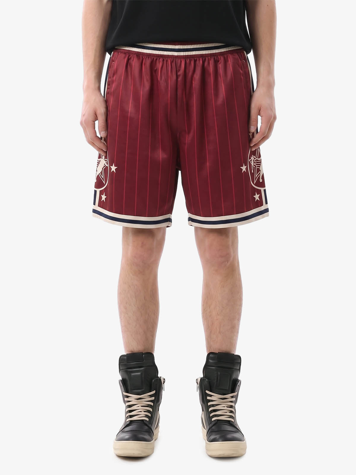 Revelse™  Striped Star Crest Soccer Shorts Lightweight