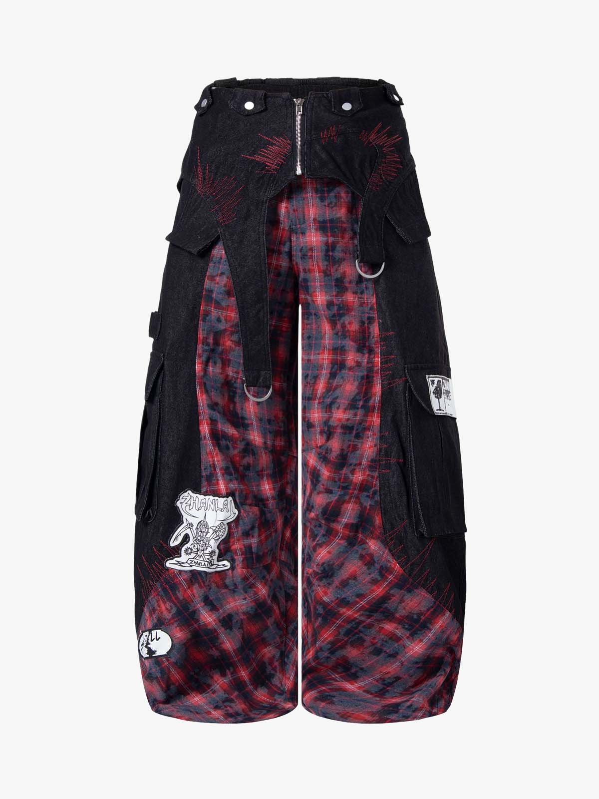 Deconstructed Patchwork Cyber-Grunge Denim Jeans