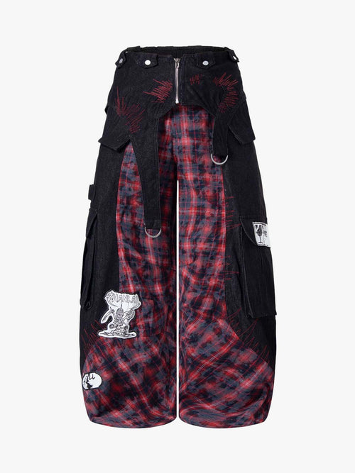 Deconstructed Patchwork Cyber-Grunge Denim Jeans