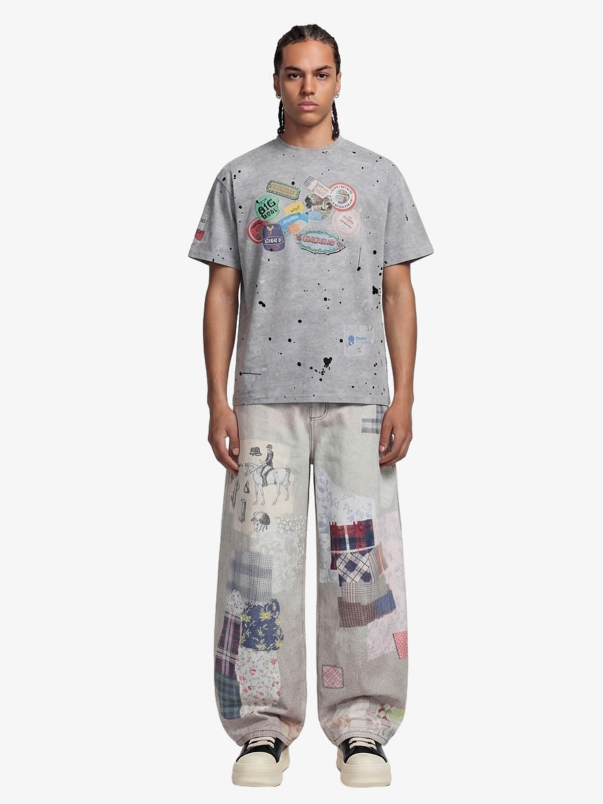 Retro Ink Splash Graphic T-Shirt