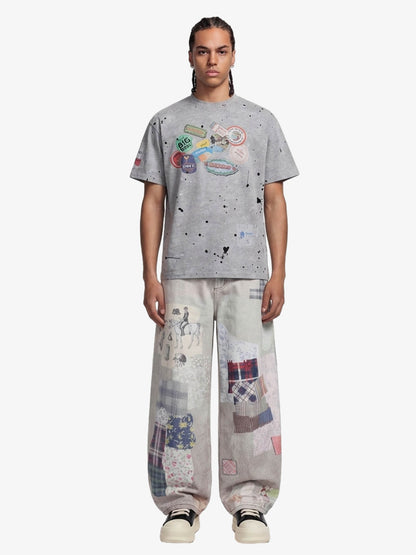 Retro Ink Splash Graphic T-Shirt