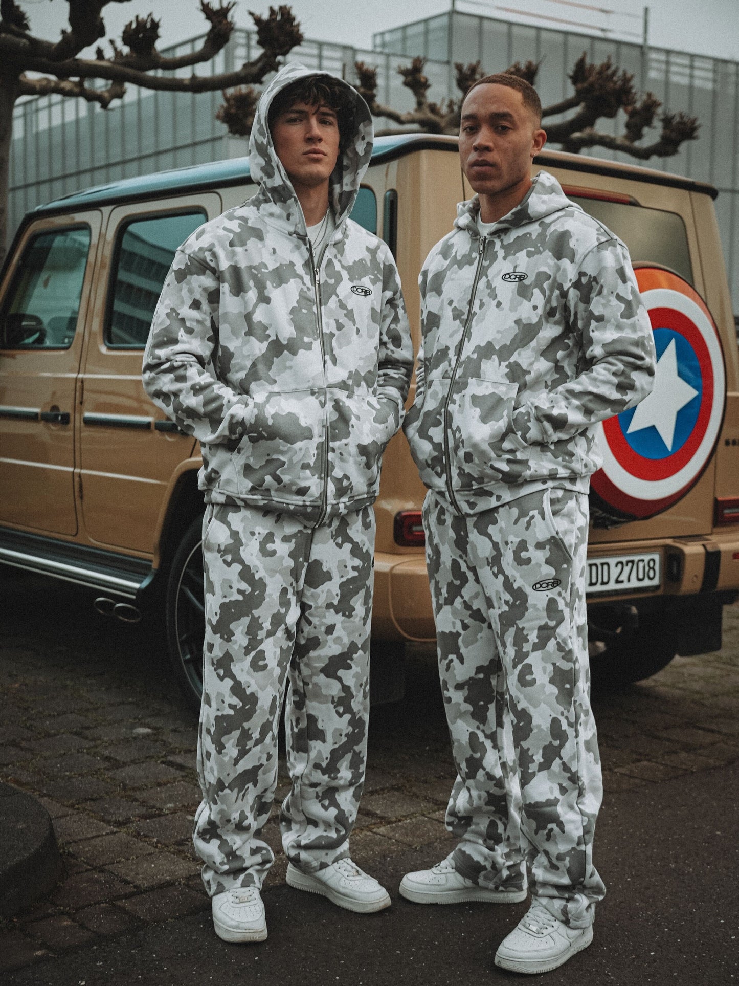 Oversized French Terry Camo Tracksuit Set