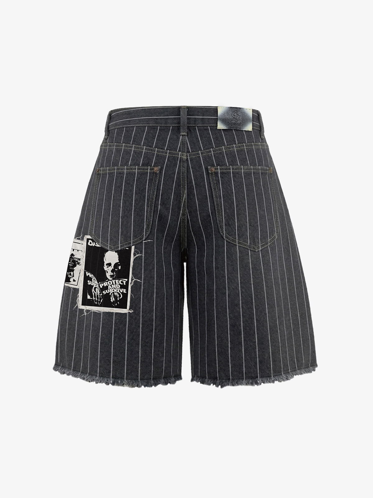 Vintage Pinstripe Patchwork Baggy Denim Set