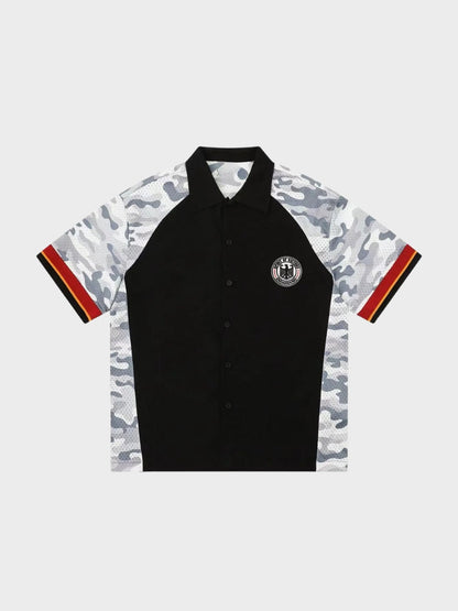 Revelse™ Cotton Blend Camo Panel Football Mesh Tee
