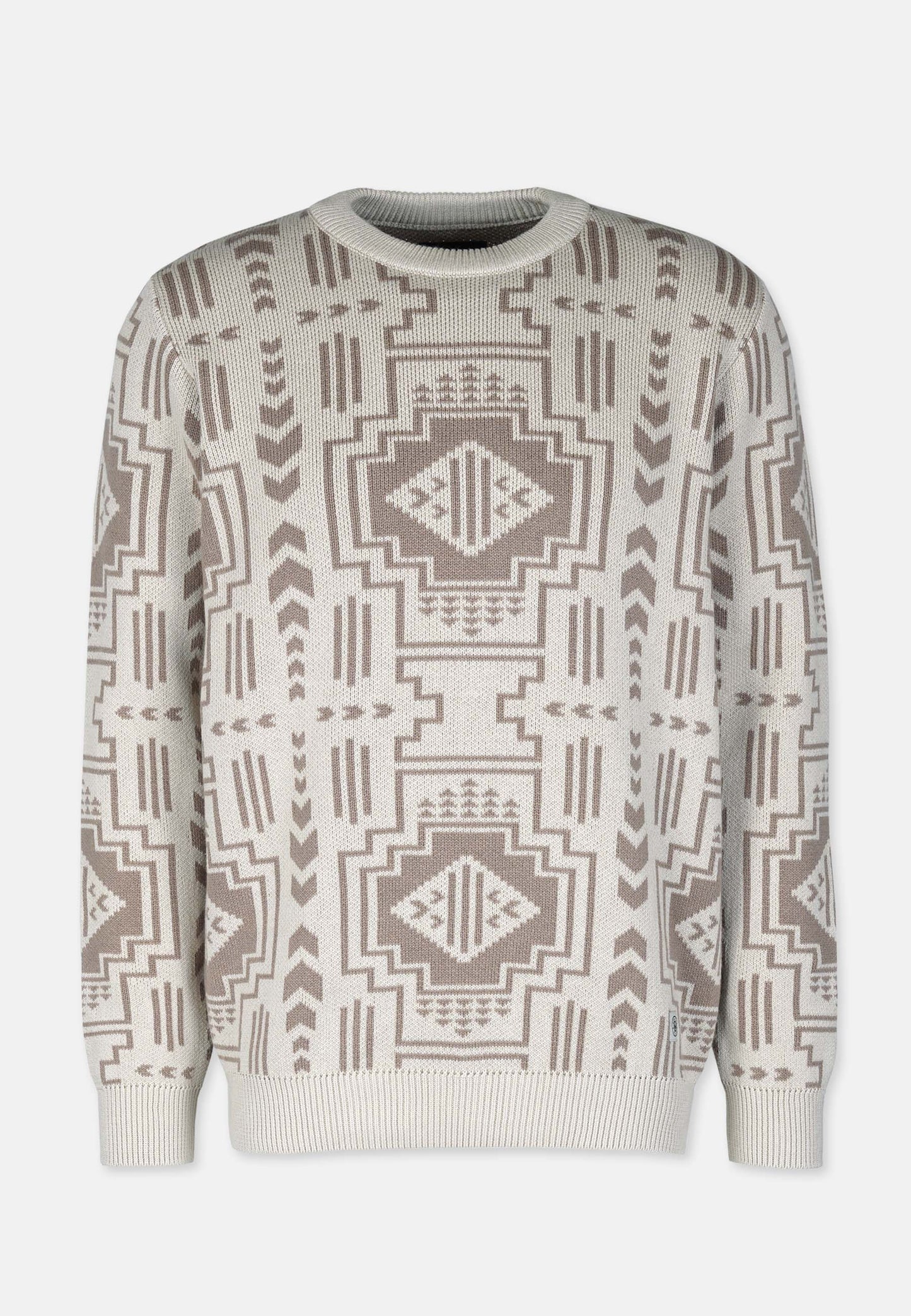 Organic Cotton Knit Crew Neck Sweater Stone Grey