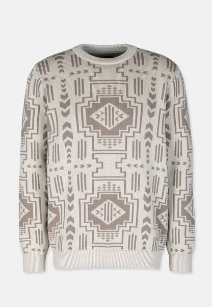 Organic Cotton Knit Crew Neck Sweater Stone Grey