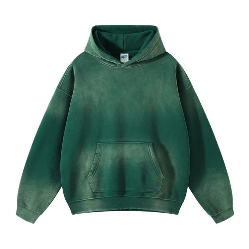 Unisex Acid Wash Gradient Distressed Oversized Hoodie