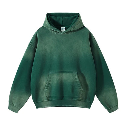 Unisex Acid Wash Gradient Distressed Oversized Hoodie