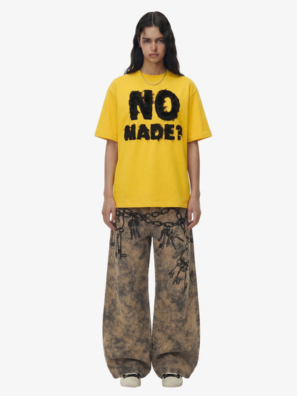 Retro Embroidered Patch Heavy Cotton T-Shirt