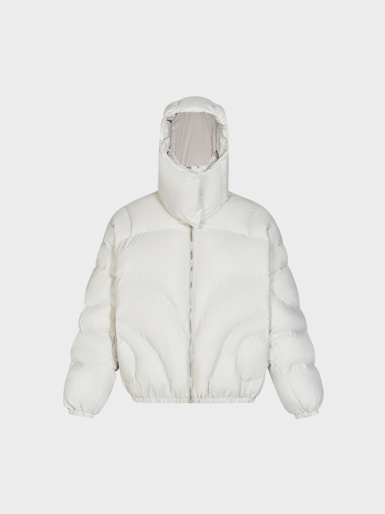 Puffer Jacket Quilted Stand Collar With Removable Hood