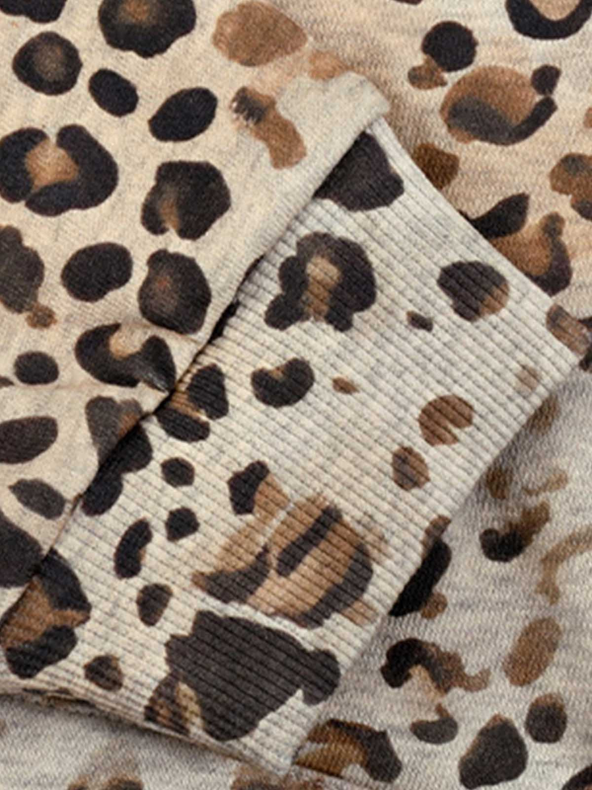 Back view of the cropped gradient leopard hoodie