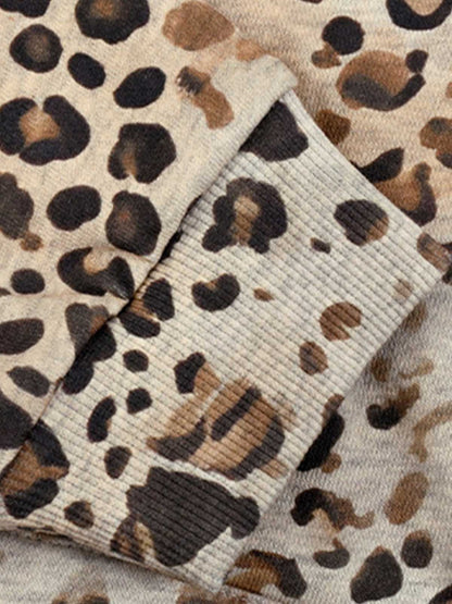Back view of the cropped gradient leopard hoodie
