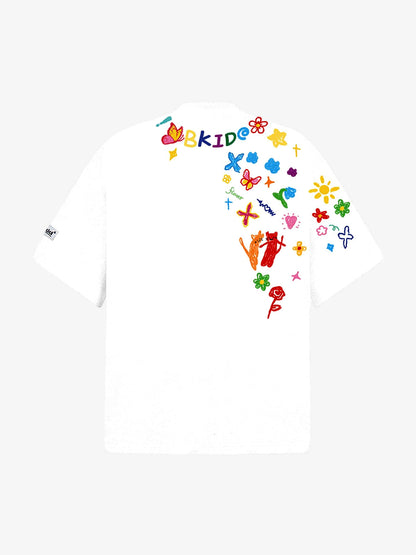 Retro Hand-Painted Graffiti Art T-Shirt