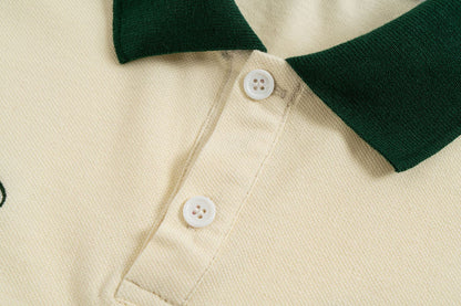 Embroidered Varsity Polo Shirt for Men