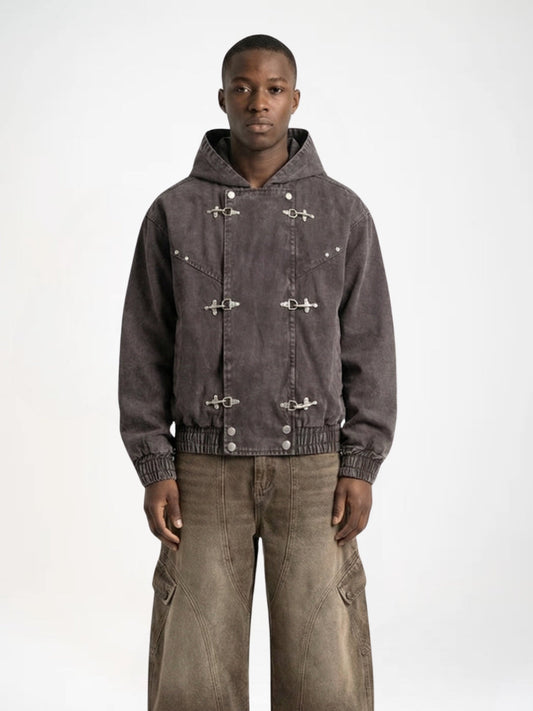 Cotton Denim Toggle Jacket