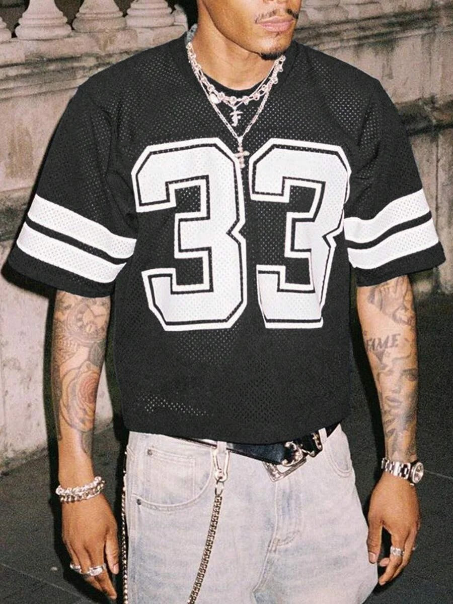 Print Mesh Jersey Shirt