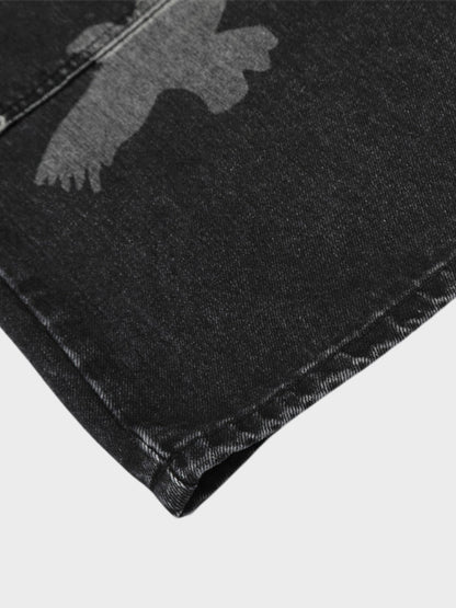 Wide-Leg Loose Fit Baggy Denim Jeans Black