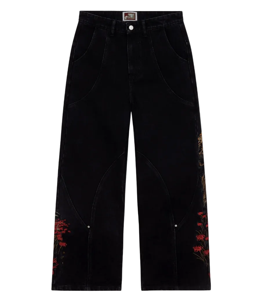Relaxed Fit Black Denim Jeans Unisex