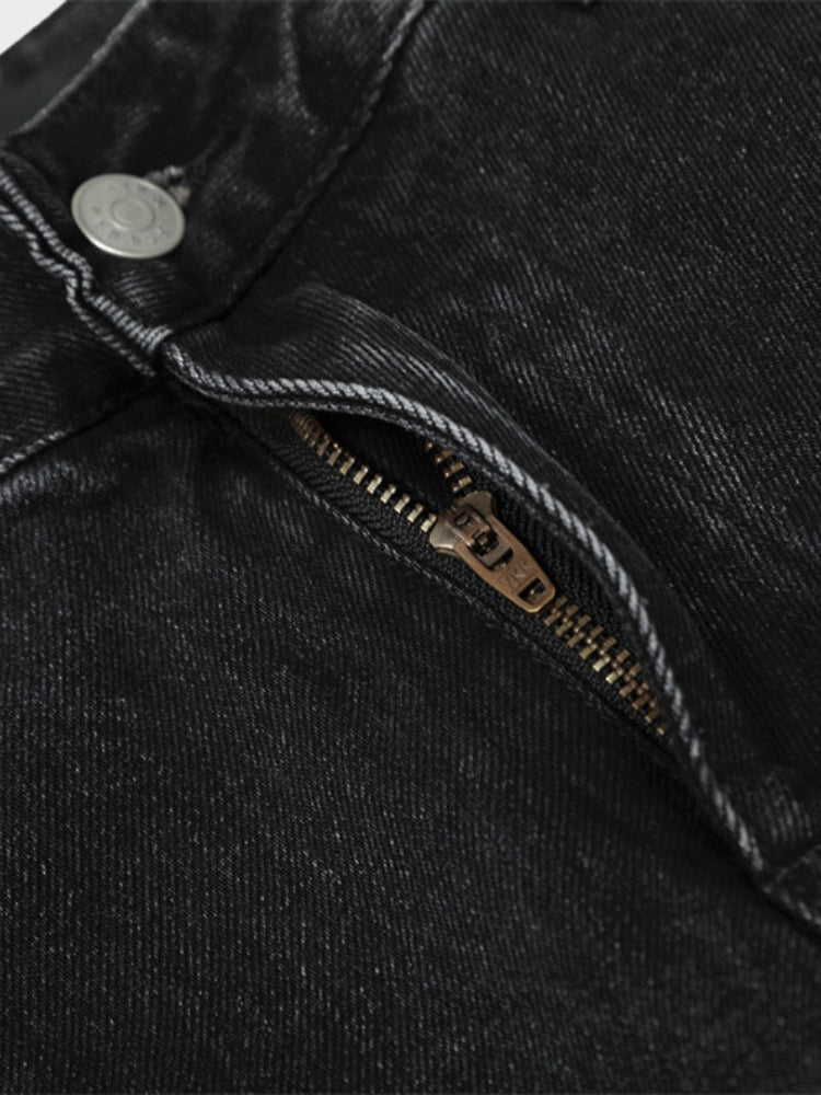 Wide-Leg Loose Fit Baggy Denim Jeans Black