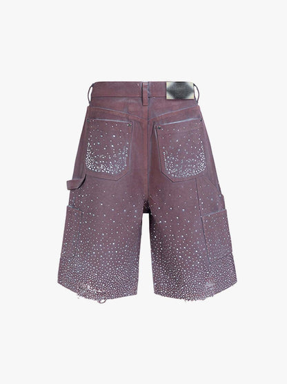 Revelse™ Gradient Rhinestone Embellished Denim Shorts