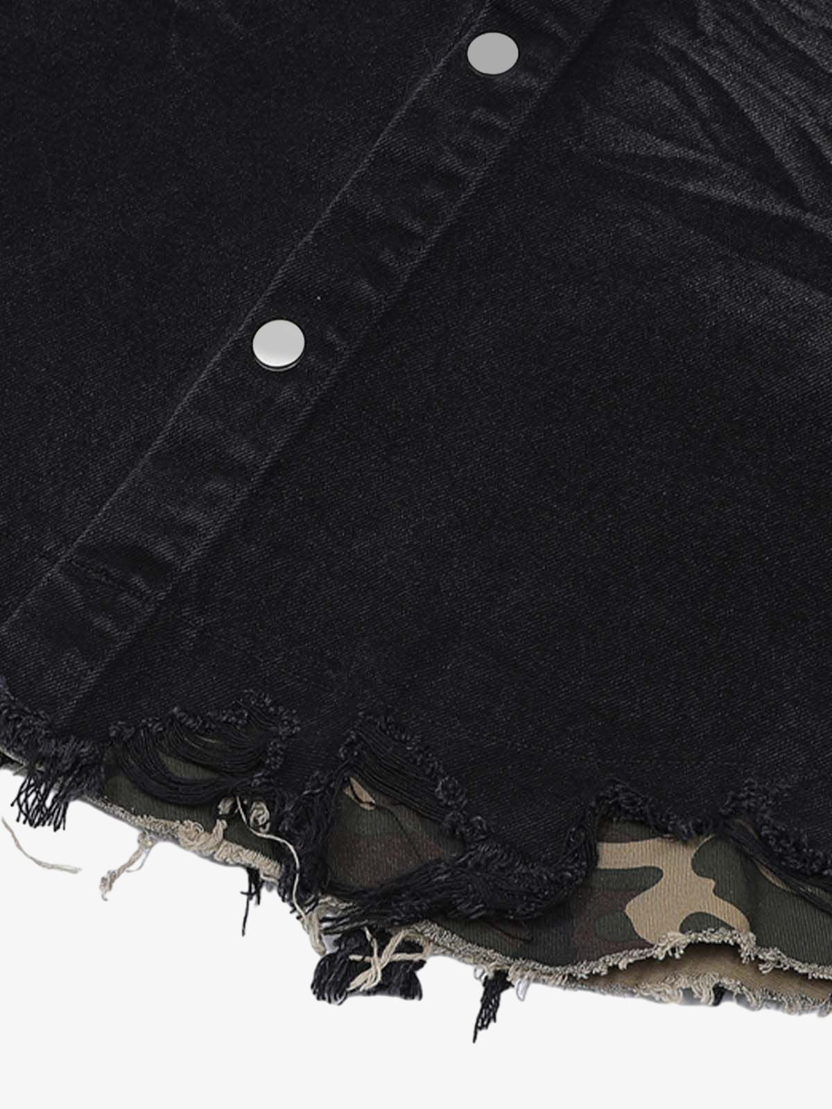 Revelse™ Distressed Denim Ripped Short-Sleeve Shirt