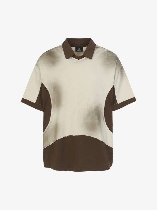 Revelse™ Oversized Cotton Blend Tie-Dye Polo Gray