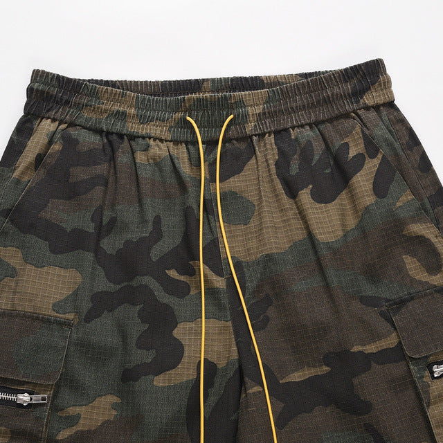 Men's Camo Cargo Shorts Streetwear Utility Style