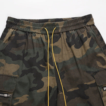 Men's Camo Cargo Shorts Streetwear Utility Style