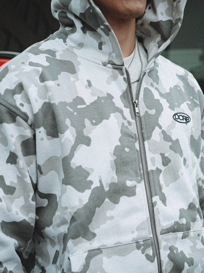 Oversized French Terry Camo Tracksuit Set