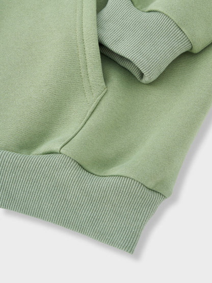 Oversized Cotton Blend Hoodie and Jogger Tracksuit Set Light Green