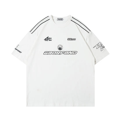 Oversized Varsity Racing Graphic T-Shirt