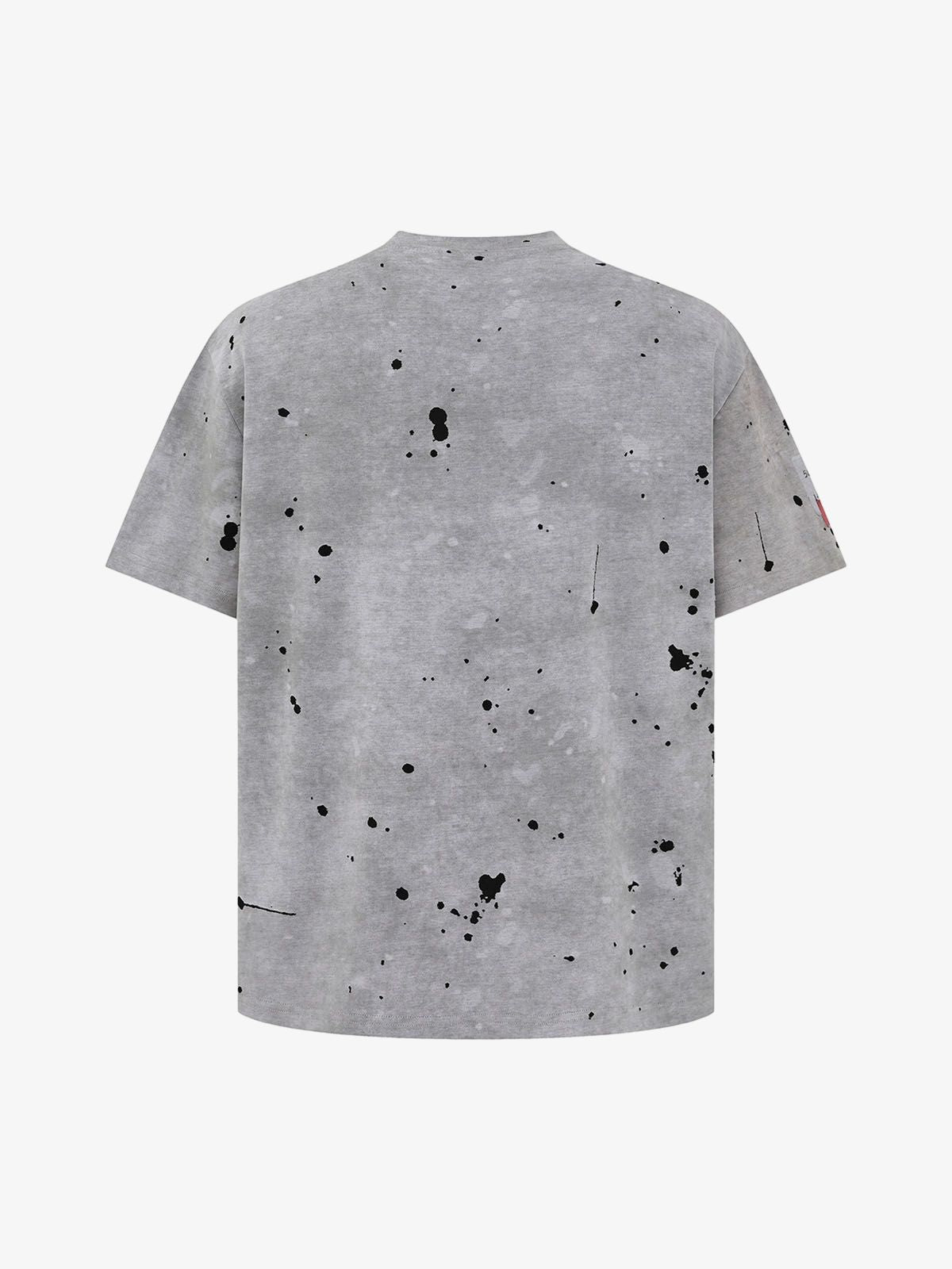 Retro Ink Splash Graphic T-Shirt