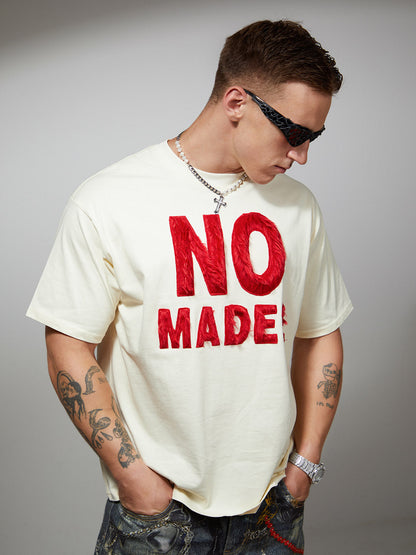 Retro Embroidered Patch Heavy Cotton T-Shirt
